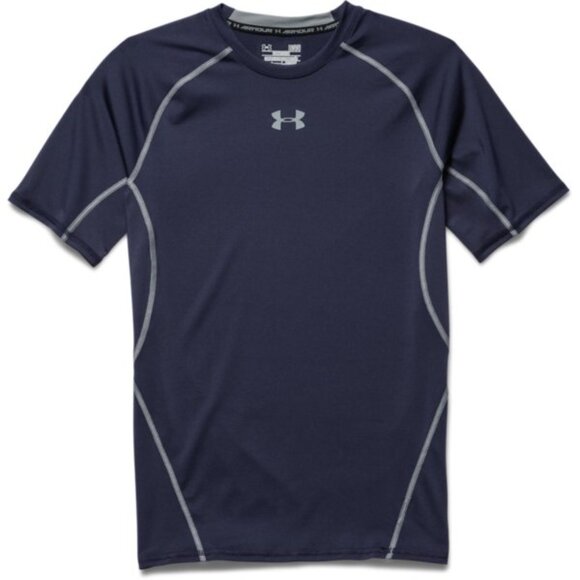 Men's UA HeatGear® Armour Short Sleeve Compression Shirt - Midnight Navy (410) - Picture 8 of 8